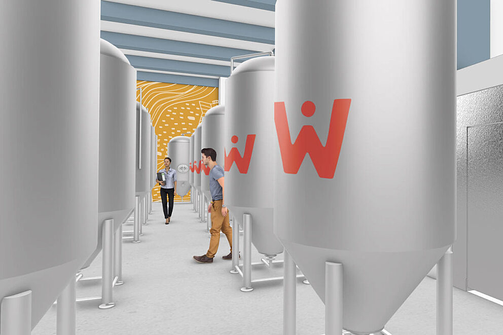 Rendering of cell cultivation tanks